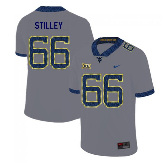 Men's West Virginia Mountaineers NCAA #66 Adam Stilley Gray Authentic Nike 2019 Stitched College Football Jersey JV15P34VI